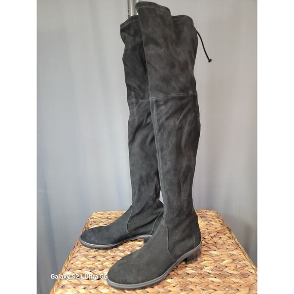 Stuart Weitzman Womans Boots Suede Black Thigh High Sz 8.5 $795 - Picture 1 of 16